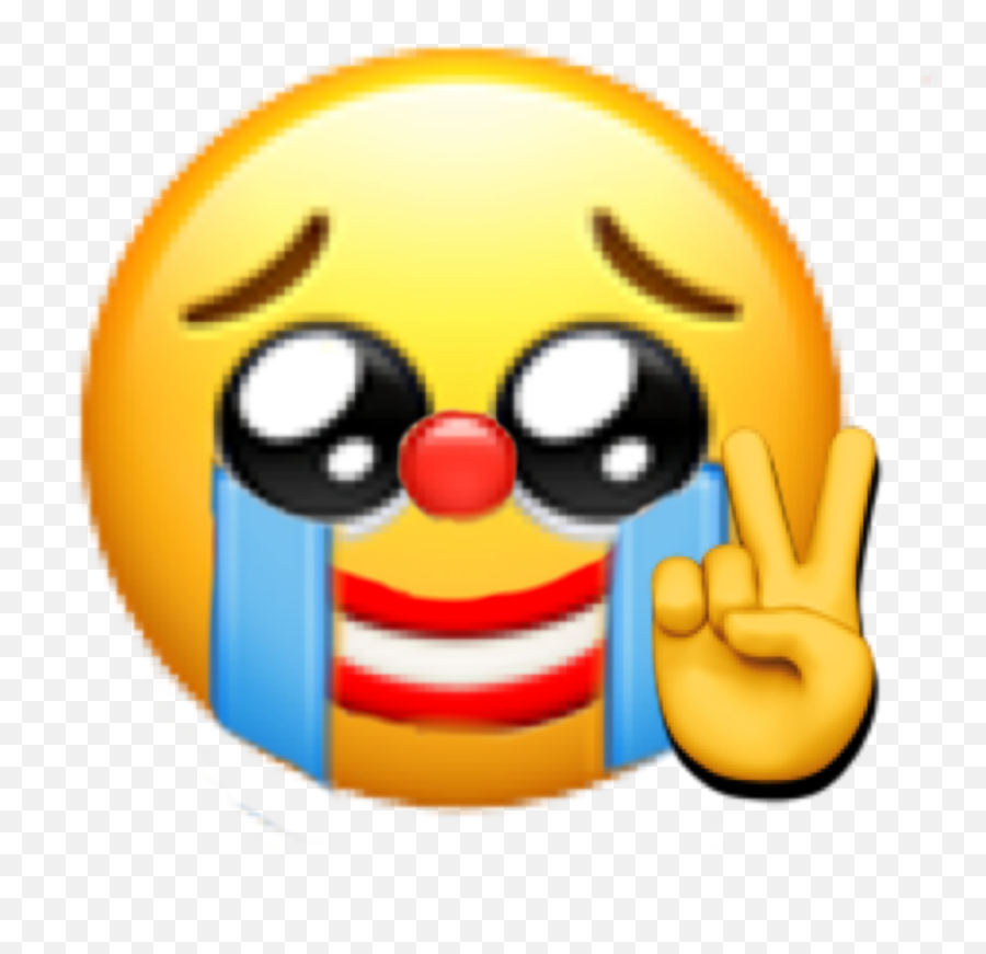 Sad Clown Peace Mood Emojimerge Sticker,Sad Emoji Meme