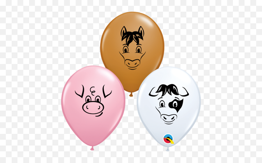 Barnyard Farm - Generic Themes Farm Animal Face Balloon Emoji,What Is The Emoji Balloon+corn