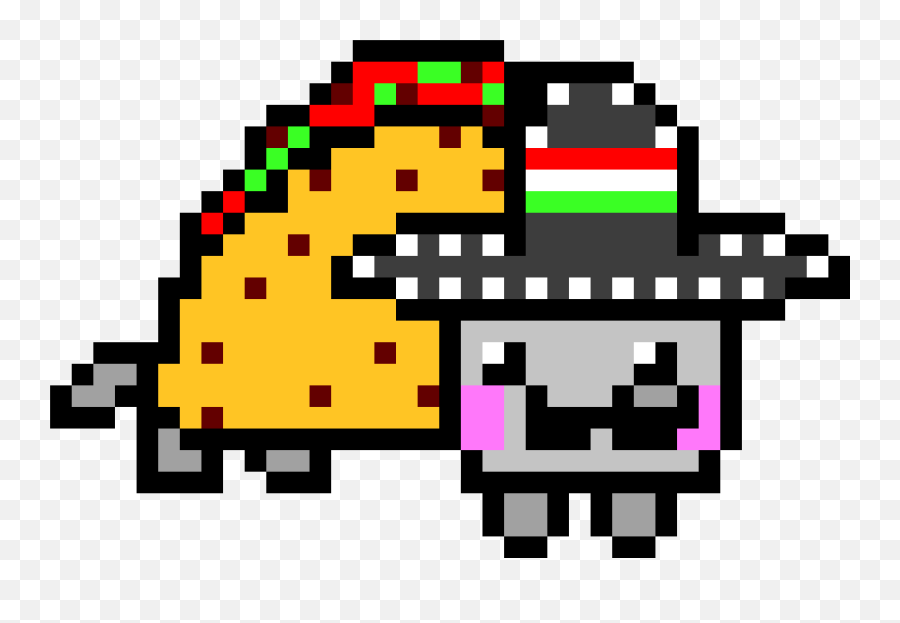 Nyan Cat Pixel Art Drawing - Taco Cat Pixel Art Emoji,Nyan Cat Emoji