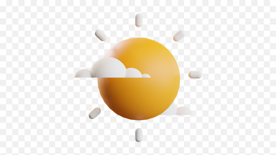 Premium Sun And Cloud 3d Illustration Download In Png Obj Emoji,Cloudy Sun Emoji