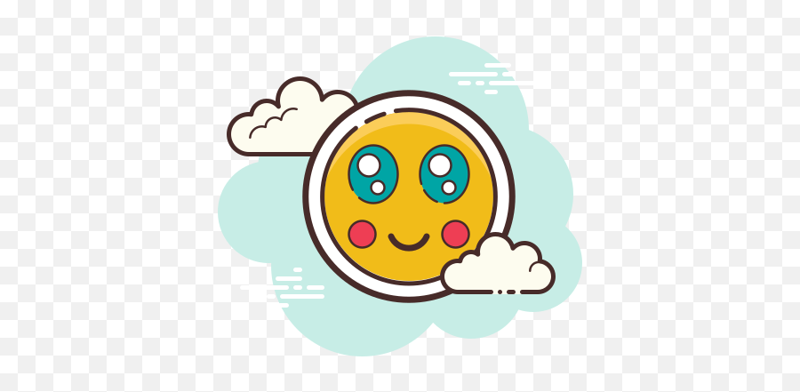 Anime Emoji Icon In Cloud Style,Cute Sun Emoji