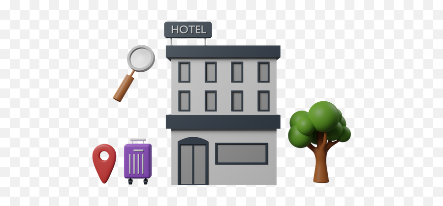 Premium Hotel Location 3d Illustration Download In Png Obj Emoji,Google Sheets Hotel Emoji