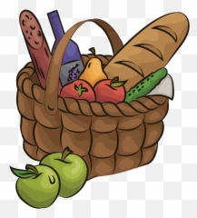 Picnic Basket Clipart - Food In A Basket Clipart Emoji,Basket Emoji