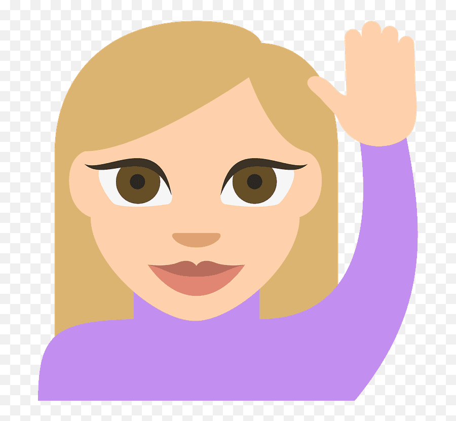 Person Raising Hand Emoji Clipart - Happy,Mano Ok Emoticon
