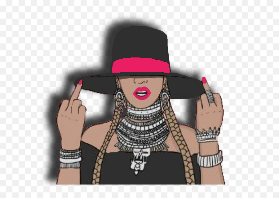 Slay Girl Woman Fuckyou Flipoff Sticker By Kris Smith - Beyonce Illustration Emoji,Flip Off Emoji App