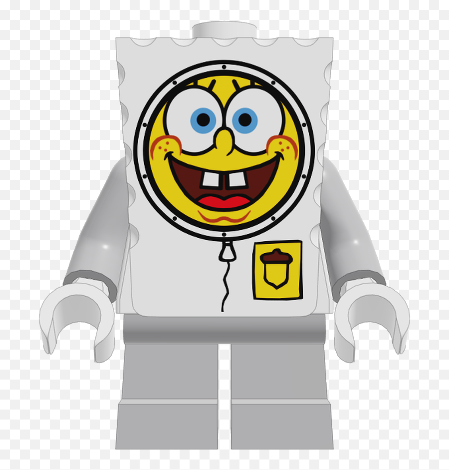 Mecabrickscom Lego Minifigure Bob014 Spongebob - Astronaut Spongebob Lego Minifigure Emoji,Astronaut Emoticon