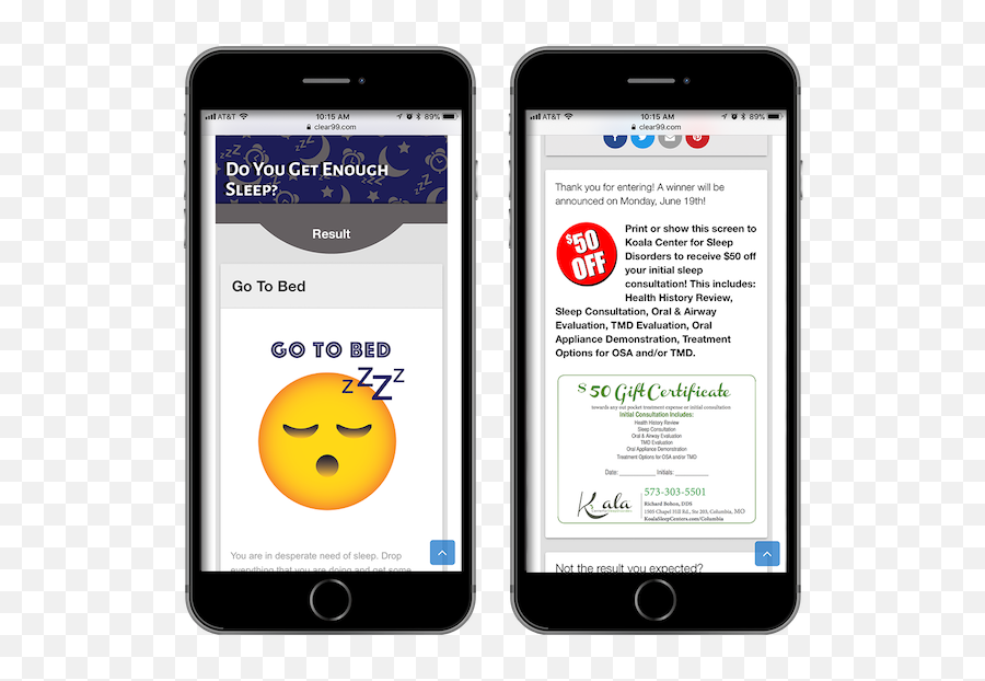 Quiz Identifies New Clients For Sleep Center Second Street Lab - Smart Device Emoji,Good Sleep Emoticon
