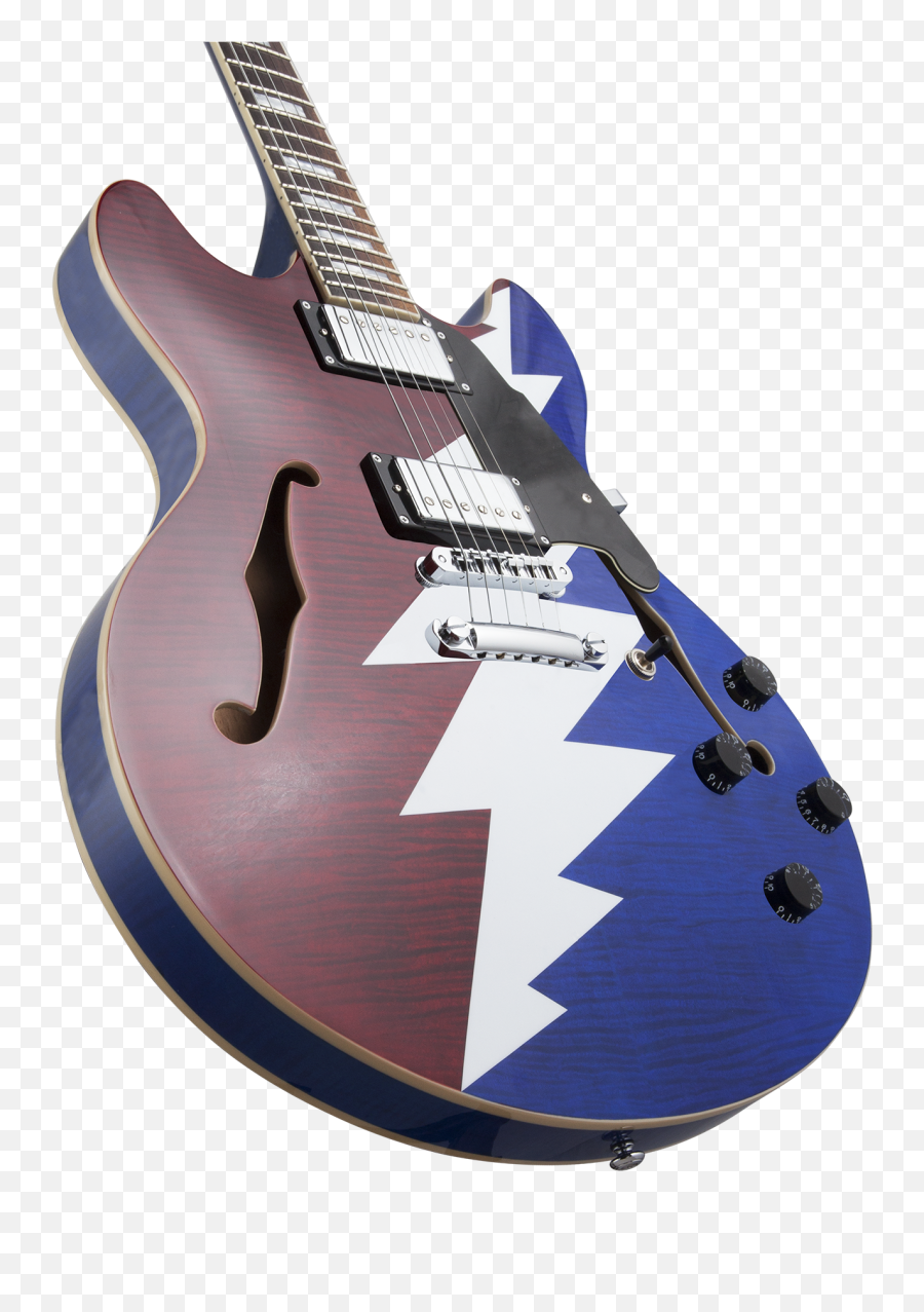 Bob Weir Signed Dangelico Premier - Electric Guitar Red White Blue Emoji,How To Pla Second That Emotion Grateful Dead Cover