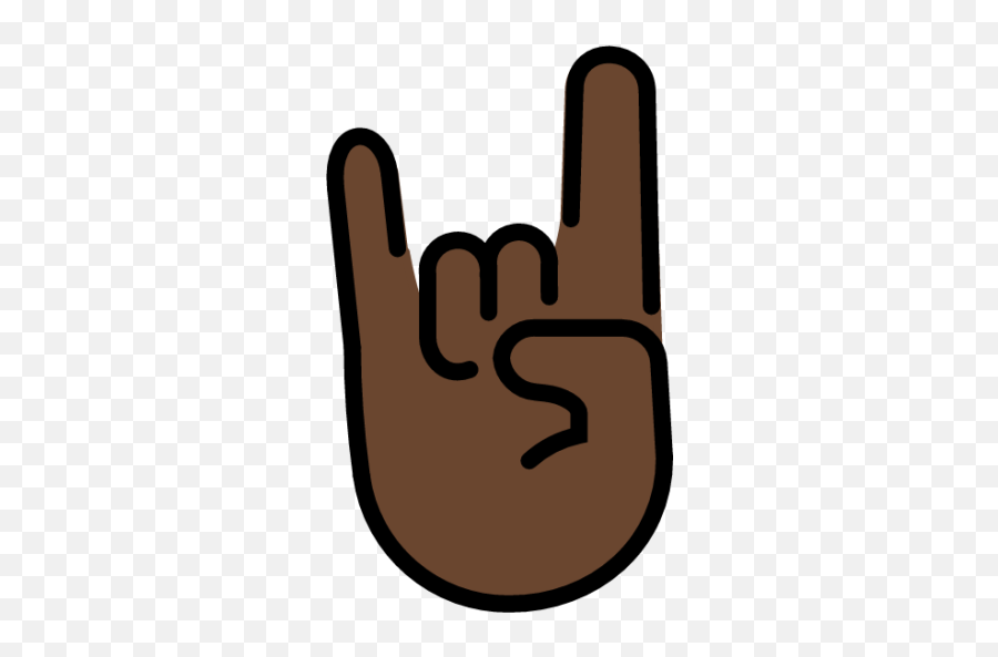 Sign Of The Horns Dark Skin Tone Emoji - Download For Free,Piercwed Heart Emoji