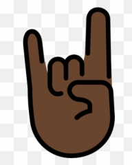 Sign Of The Horns Dark Skin Tone Emoji - Download For Free,Piercwed Heart Emoji
