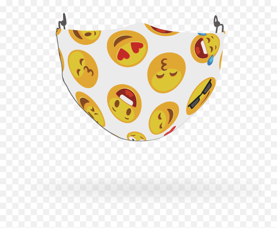 Emoji Pattern Face Covering Print 2 - Happy,Emoji Face