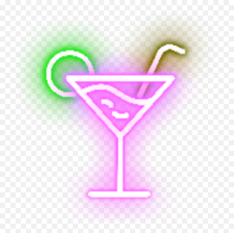 Neon Glowing Neonlight Martini Sticker - Martini Glass Emoji,Martini Emoji