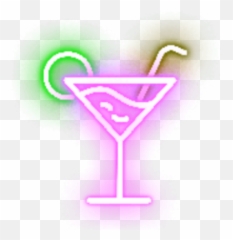Neon Glowing Neonlight Martini Sticker - Martini Glass Emoji,Martini Emoji
