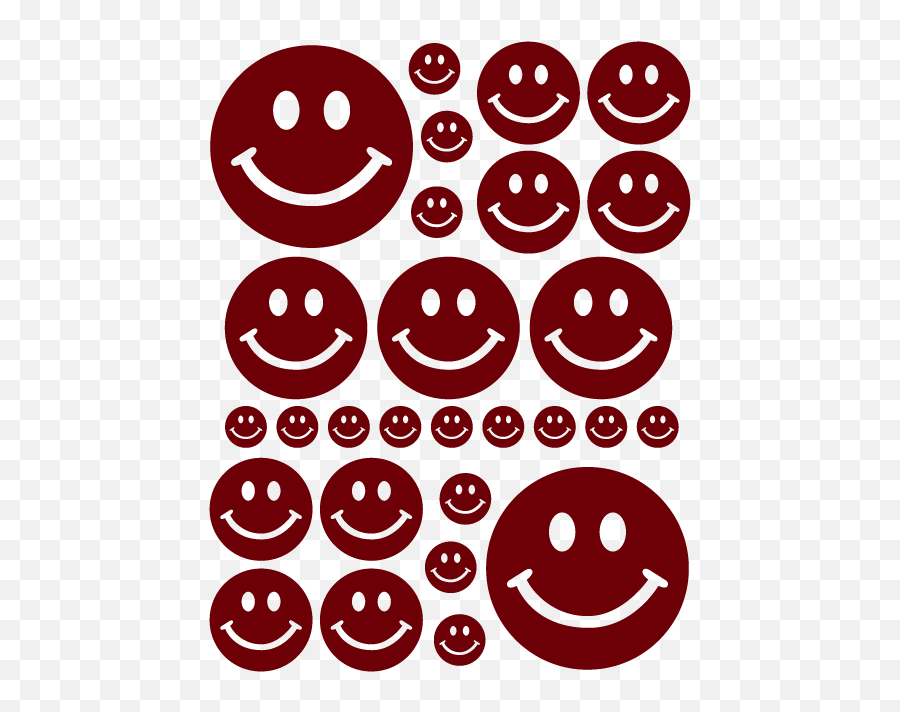 Maroon Smiley Face Wall Decals - Colour Smiley Faces Maroon Emoji,Hummingbird Emoticon