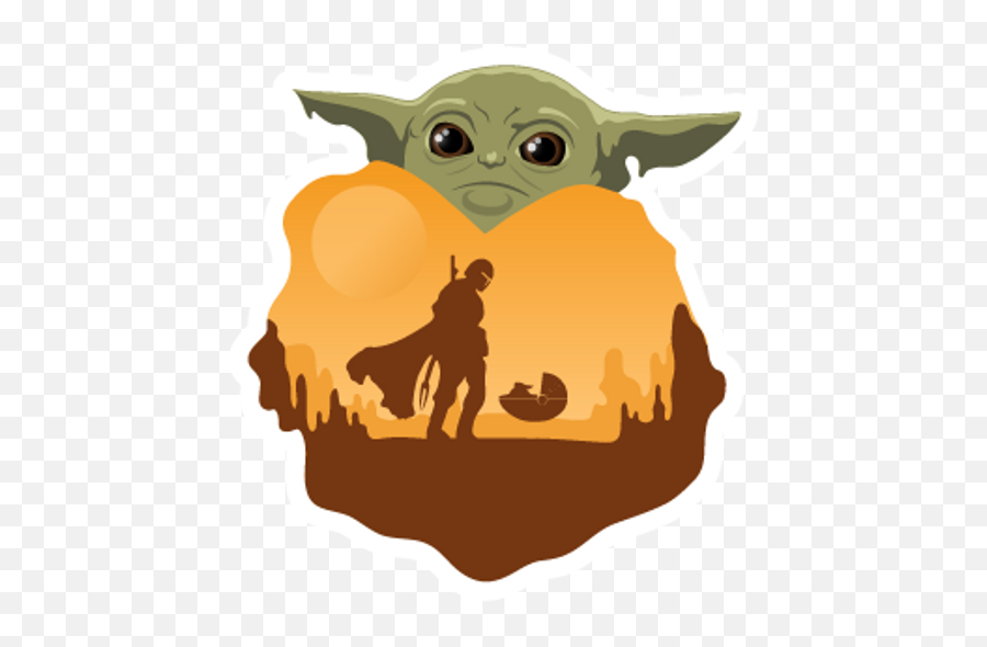 Star Wars Mandalorian And Baby Yoda - Mandalorian Baby Yoda Png Transparent Emoji,Star Wars Emoji Yoda
