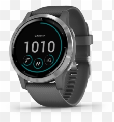 Garmin - Garmin Vivoactive 4 Emoji,Emotion Gray Silicone Smartwatch