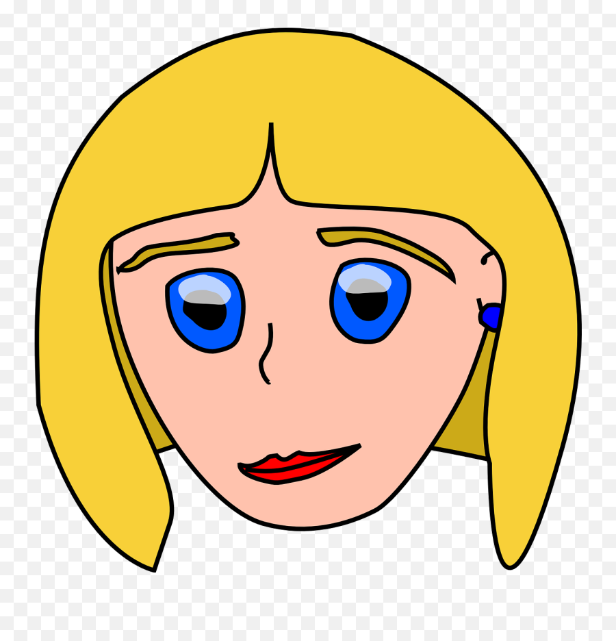 Blondeheadwomangirlface - Free Image From Needpixcom Face Of Mother Cartoon Emoji,Emoticon Blond Woman
