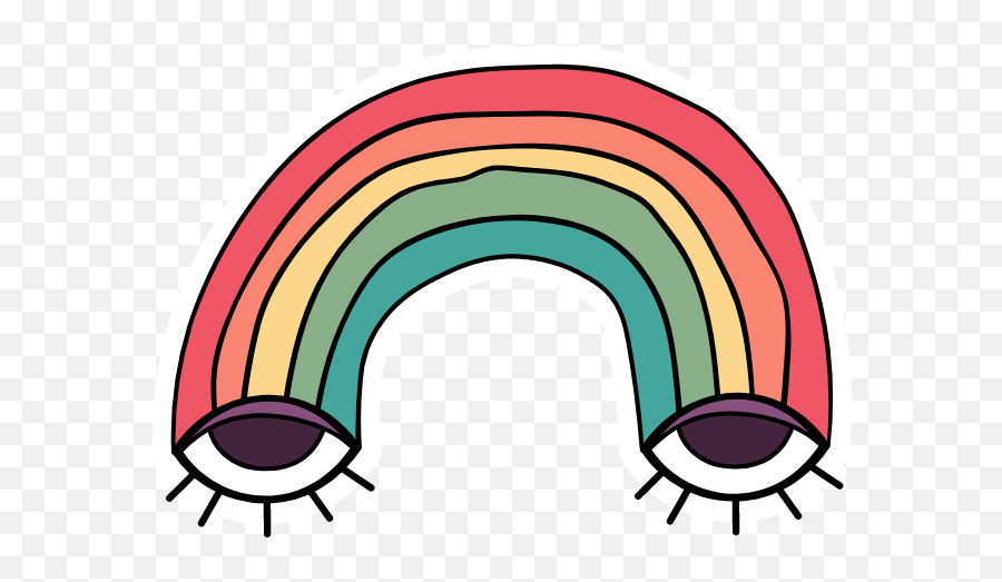 Rainbow With Eyes Sticker - Bowl Of Cereal Clipart Emoji,Rainbow And Candy Emoji