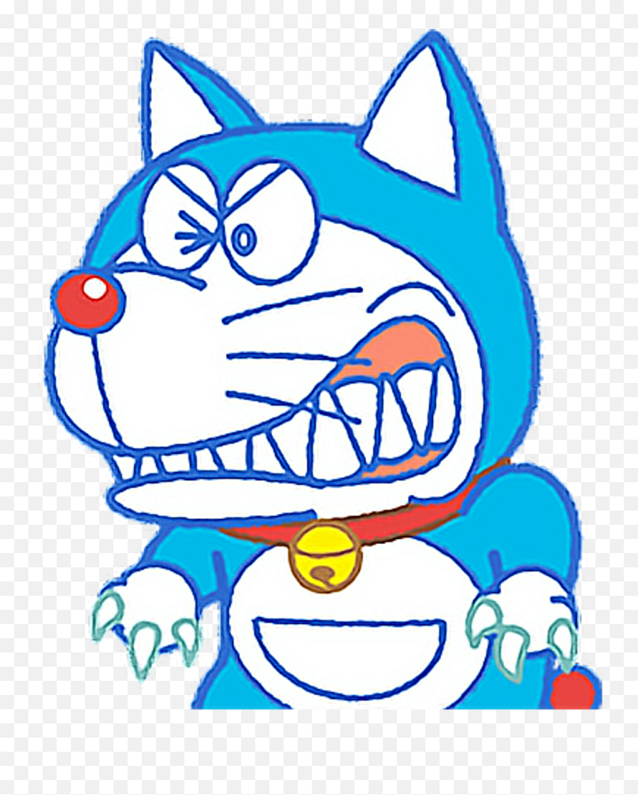 Cute Sticker - Doraemon Angry Face Png Emoji,Vampire And Werewolf Emojis For Facebook