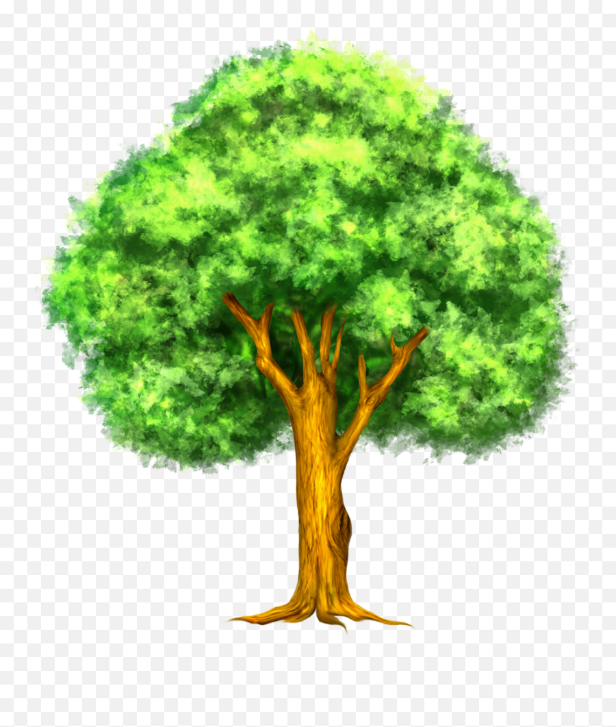 Retro Tree Vintage Trees Clipart - Tree Painting Clipart Emoji,Maple Leaf Flag Emoticon Small