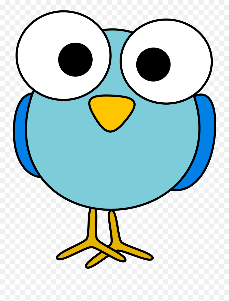 Clip Art Of The Cartoon Blue Bird Free - Cartoon Bird Emoji,Preoccupied Emotions Clip Art