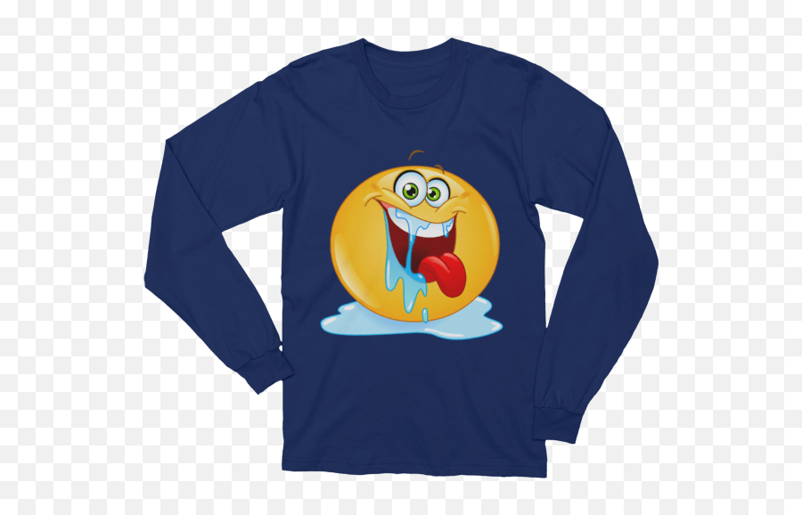 Unisex Drooling Emoticon Long Sleeve T - Federal Reserve T Shirt Emoji,Drool Emoticon