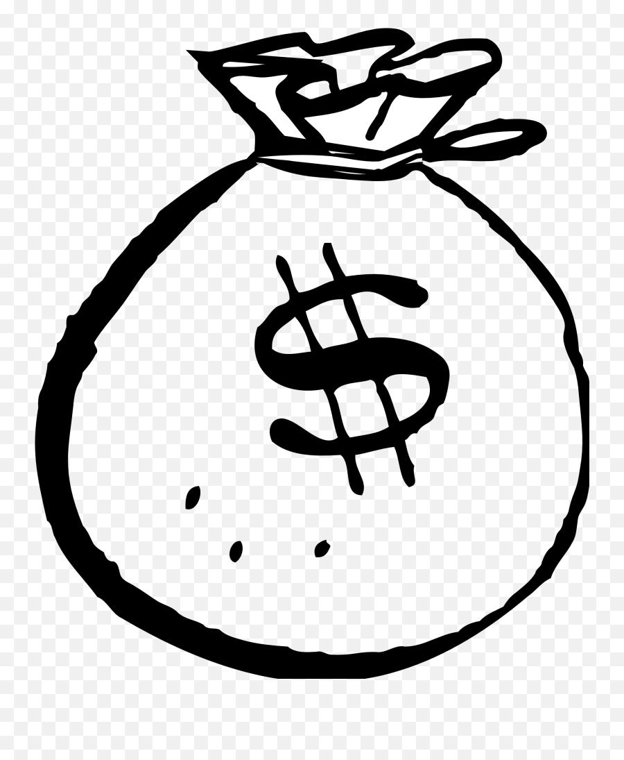 Free Money Bag Black And White Download Free Clip Art Free - Transparent Money Bag Cartoon Emoji,Moneybag Emoji