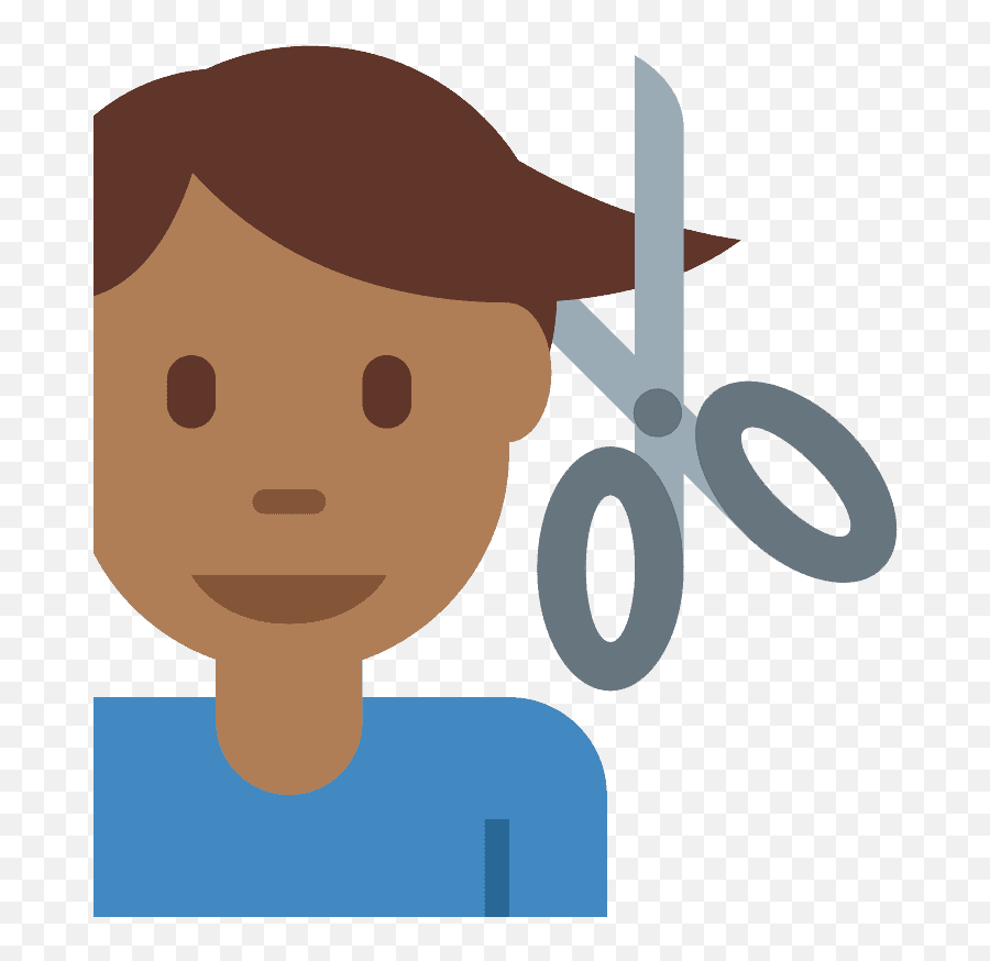 U200d Man Getting Haircut Medium - Dark Skin Tone Emoji Man,Scissors Arrows Emoji