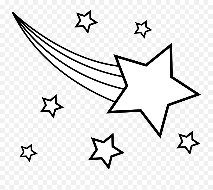 Shooting Star Clipart - Stars Clip Art White And Black Emoji,Shooting Star Emoji Transparent