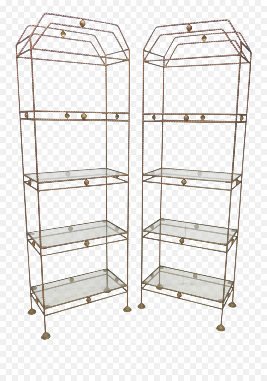 Mid - Century Hollywood Regency Metal Gold Etageres A Pair Bookcase Emoji,I'm In A Glass Box Of Emotion