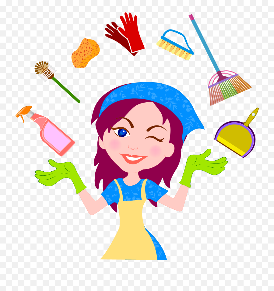 House Maid Cleaning Clean Clipart Png - Femme De Menage Dessin Emoji,Dragon Maid Emoticon