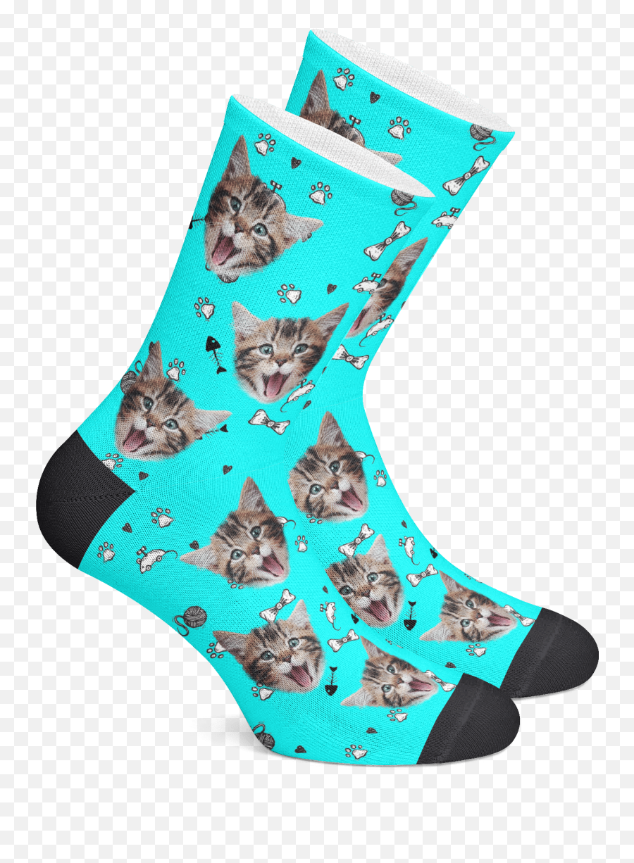 Custom Cat Socks - Face Socks Emoji,Kitty Emoticon Panities