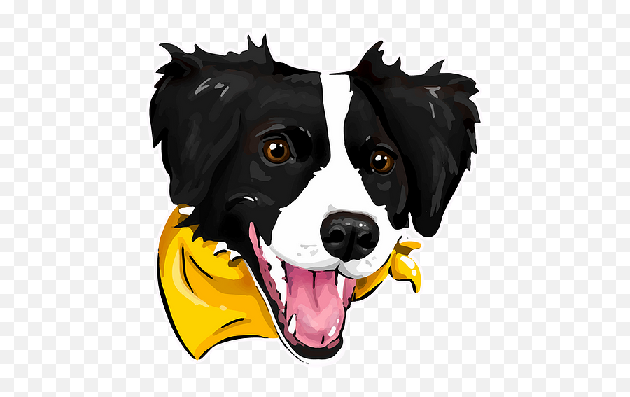Banana The Border Collie - Canine Tooth Emoji,Husky/border Collie Emoji
