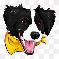 Banana The Border Collie - Canine Tooth Emoji,Husky/border Collie Emoji