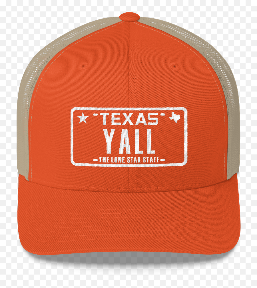 Yall Texas Plate Trucker Hat - Orange U0026 Tan Puma Emoji,Cap Emoji In The Shape Of A Cap Copy
