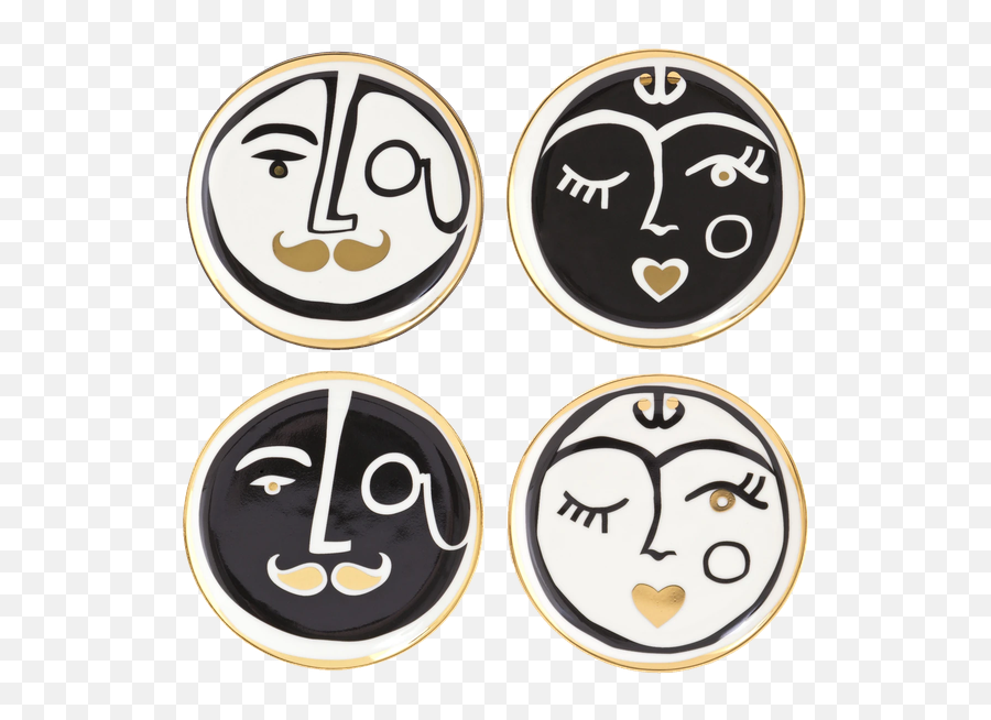 Marseilles Coasters - Jonathan Adler Marseilles Coasters Emoji,Walnut Emoticon