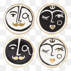 Marseilles Coasters - Jonathan Adler Marseilles Coasters Emoji,Walnut Emoticon