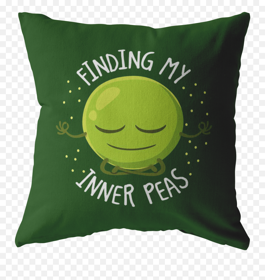 Finding My Inner Peas - Pillow Cushion Fp61bcu U2013 Yellow Happy Emoji,Emoticon Pillow