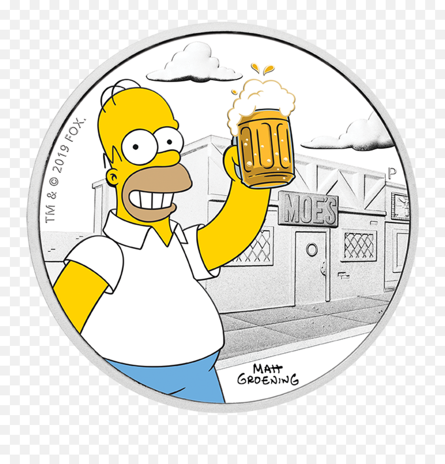 2019 The Simpsons - Homer 1oz Silver Proof Coin Homer Simpson 2020 1 Oz Emoji,Homer Simpson Emoticon