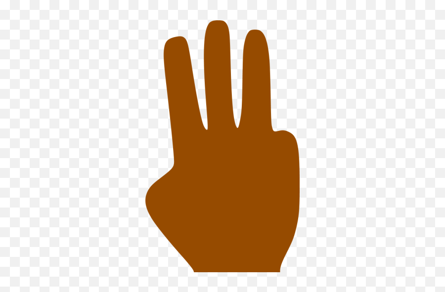 Brown Three Fingers Icon - 3 Fingers Brown Hand Emoji,3 Fingers Up Emoticon