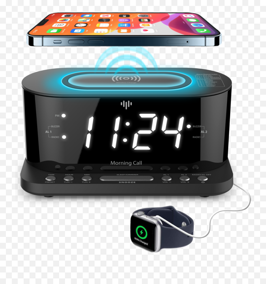 Morning Call 5q - Wireless Iphone Clock Radio Emoji,Emoji Digital Alarm Clock Radio