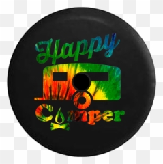 Tire Cover Central Retro Camper Spare Tire Cover Black Vinyl Emoji,Aloha Hand Sign Emoticon