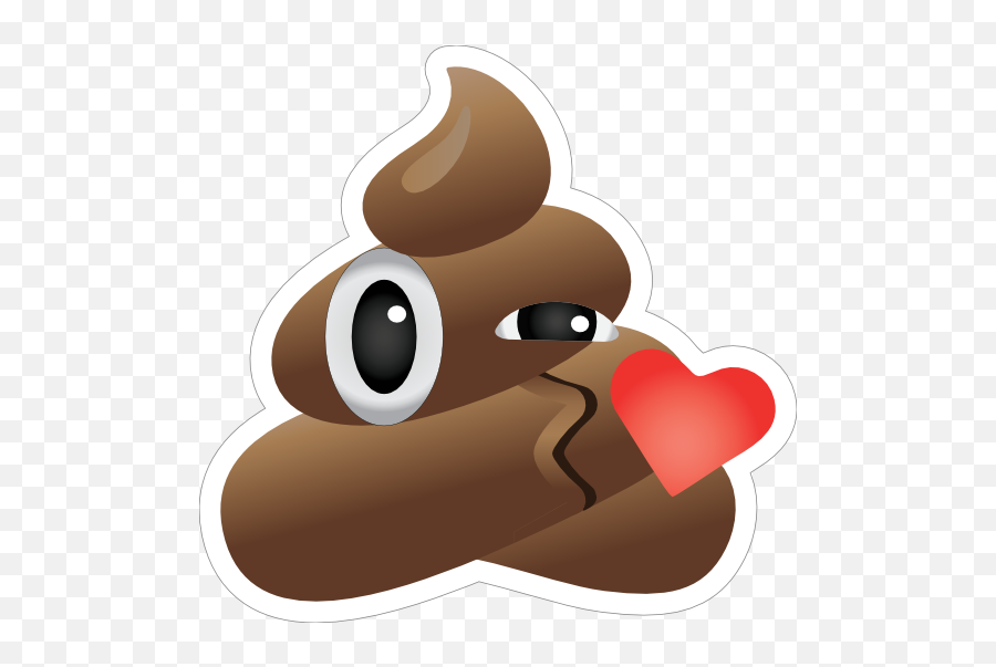 Blowing A Kiss Poop Emoji Sticker 15237 - Poop Emoji With Kiss,Blowing A Kiss Emoji