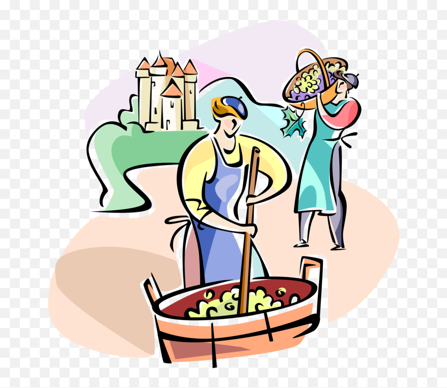 Vector Illustration Of Vineyard Workers Making Wine - Clip Emoji,Vineyard Emoji Vector Illustration Of Vineyard Workers Making Wine - Clip Emoji,Vineyard Emoji