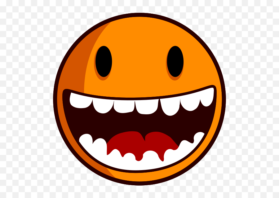 Smileylaughingfaceteethorange - Free Image From Needpixcom Happy Face Clip Art Emoji,Laughing Emotion
