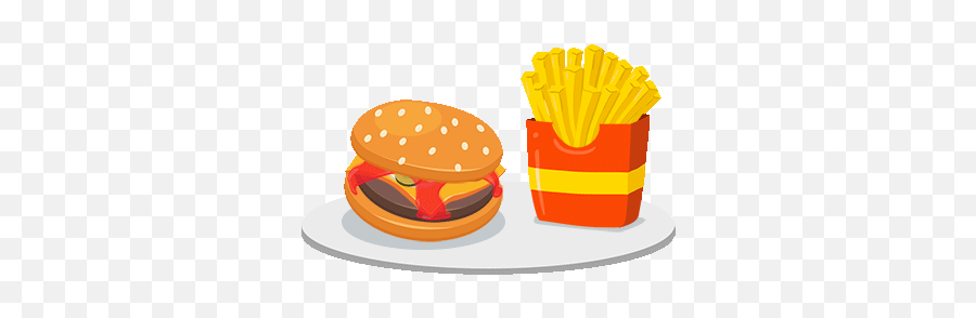 Food Emojis Gif By Hitendrasinh Gohil - Hamburger Bun,Fries Emoji