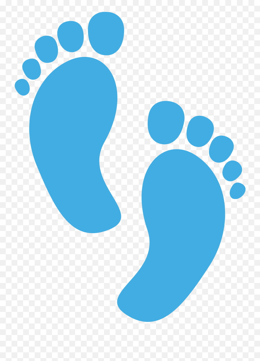 Footprints Emoji Clipart - Blue Foot Print Clipart,Foot Emoticon