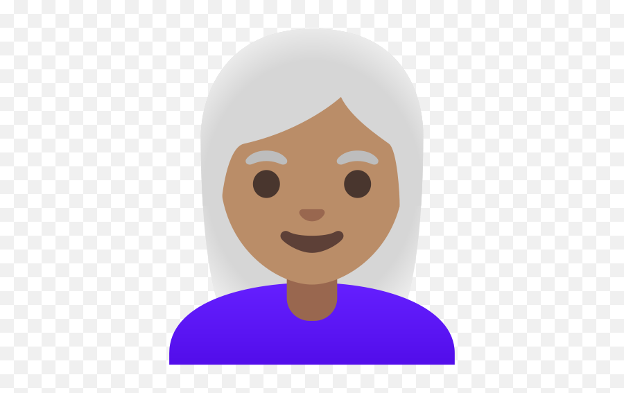 U200d Woman Medium Skin Tone White Hair Emoji - Happy,How To Change Emoji Skin Color Android