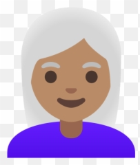 U200d Woman Medium Skin Tone White Hair Emoji - Happy,How To Change Emoji Skin Color Android