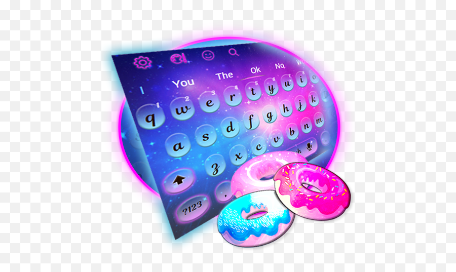 Colorful Galaxy Donuts Keyboard Theme - Dot Emoji,Galaxy Emoji Keyboard